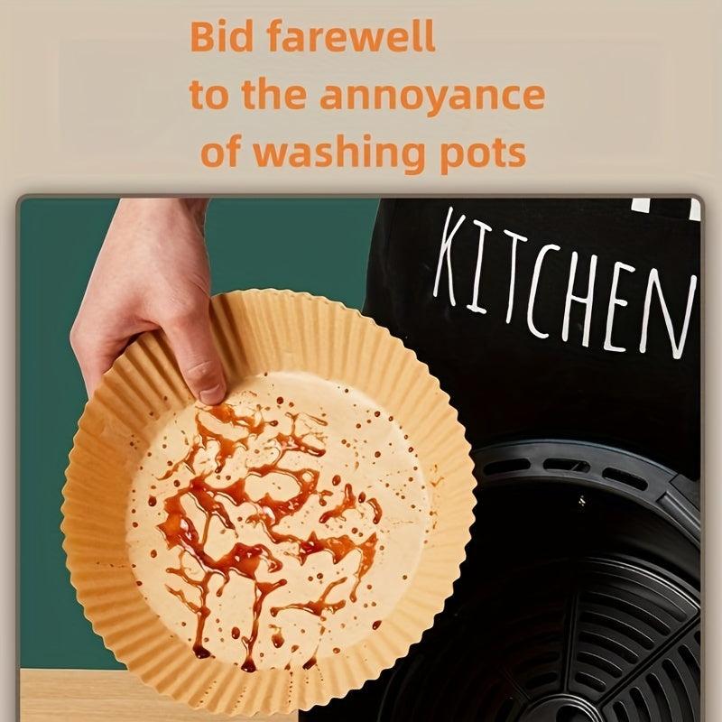 100pcs Disposable Air Fryer Liners 16.0cm Paper Basket Bowls Baking Trays