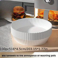 100pcs Disposable Air Fryer Liners 16.0cm Paper Basket Bowls Baking Trays