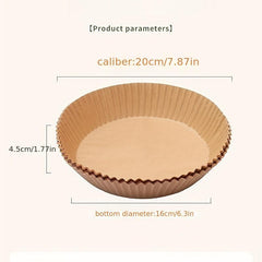 100pcs Disposable Air Fryer Liners 16.0cm Paper Basket Bowls Baking Trays