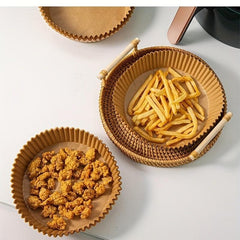 100pcs Disposable Air Fryer Liners 16.0cm Paper Basket Bowls Baking Trays