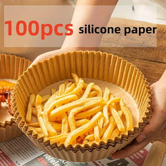 100pcs Disposable Air Fryer Liners 16.0cm Paper Basket Bowls Baking Trays
