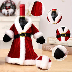 Santa Claus Christmas Wine Bottle Cover Xmas Party Decor