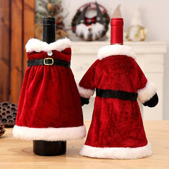 Santa Claus Christmas Wine Bottle Cover Xmas Party Decor