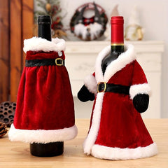 Santa Claus Christmas Wine Bottle Cover Xmas Party Decor