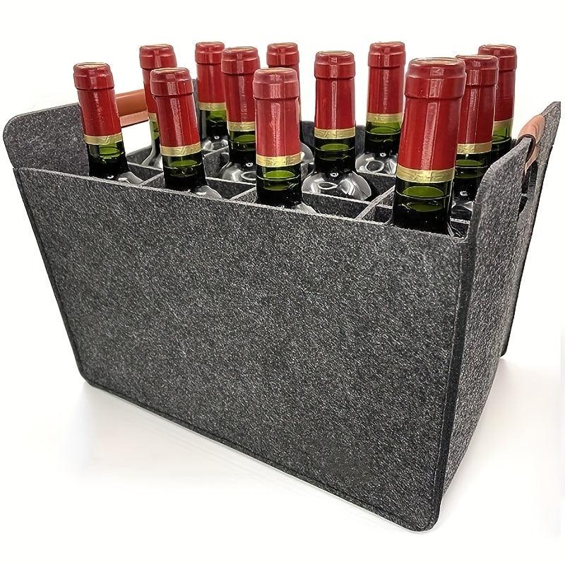 12pcs Wine Tote Bag Felt Insulated Padded Reusable Travel Camping Picnic Gift
