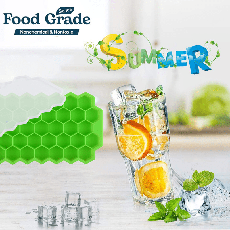 Silicone Honeycomb Ice Tray Mold 37 Grids Hexagonal Home Cube Maker