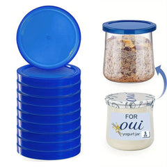 20pcs Clear Plastic Oui Yogurt Jar Lids for Glass Jars Containers