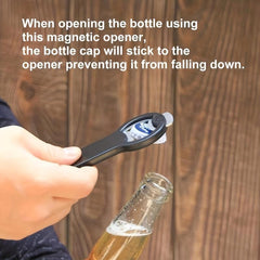 Magnetic Beer Bottle Opener for Fridge with Cap Catcher