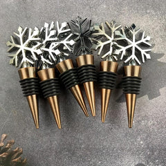 Christmas Snowflake Metal Wine Stopper 6pcs