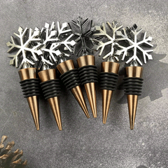 Christmas Snowflake Metal Wine Stopper 6pcs
