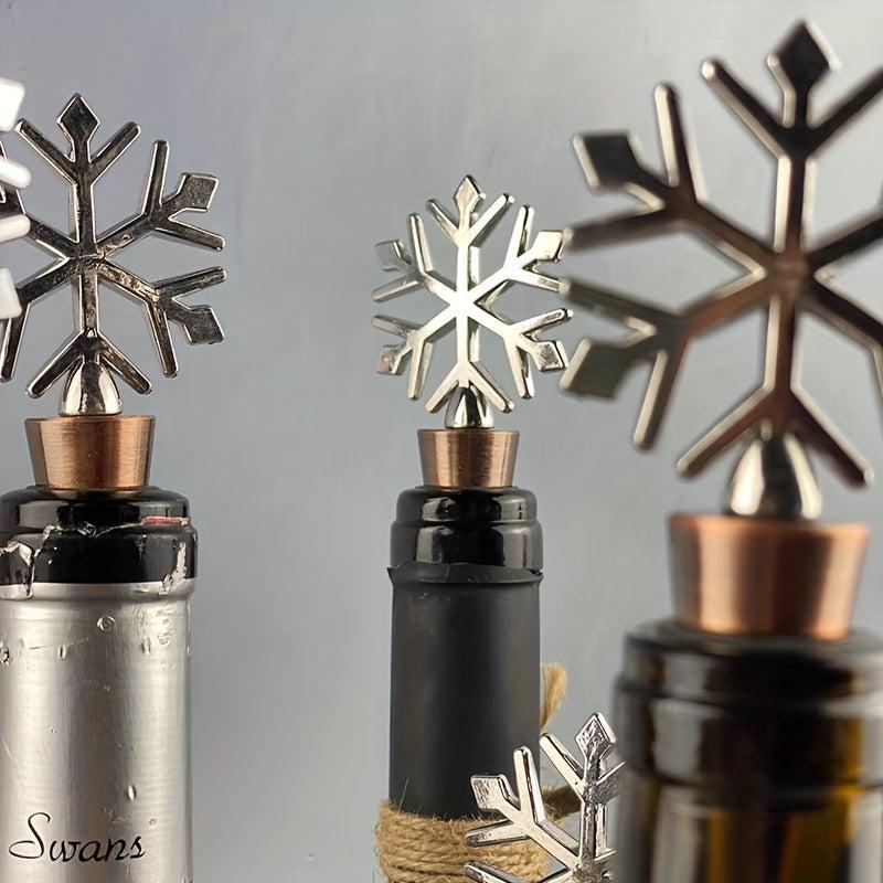 Christmas Snowflake Metal Wine Stopper 6pcs