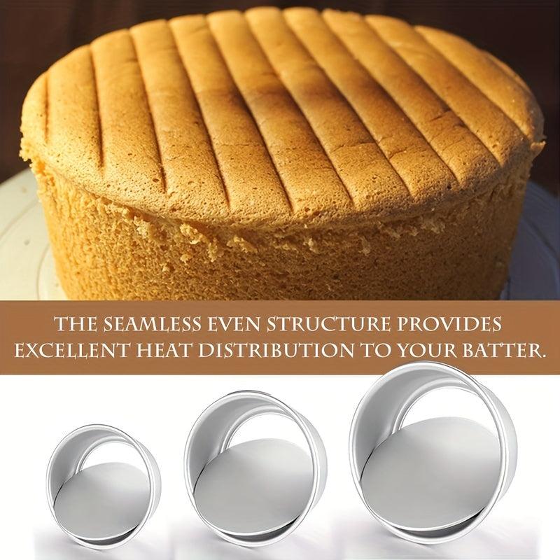 3pcs Round Bottom Cake Mold Non-stick Removable Base Baking Pans