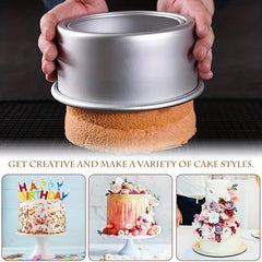3pcs Round Bottom Cake Mold Non-stick Removable Base Baking Pans