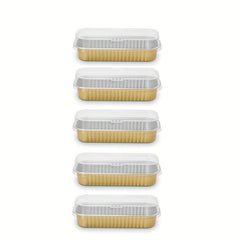 50pcs Disposable Baking Tin Foil Pan With Lid for Mini Brownies Muffins