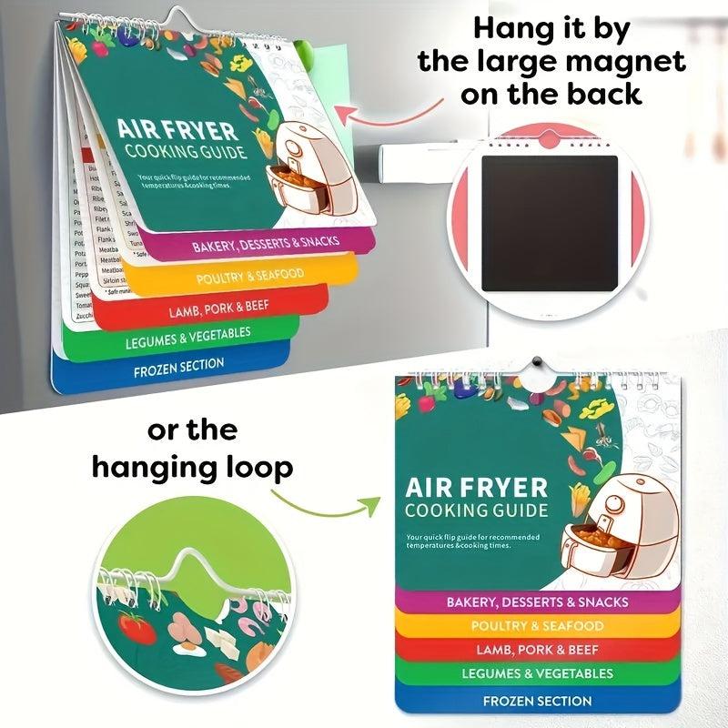 1pc Air Fryer Cheat Sheet Magnets Cooking Guide Booklet Air Fryer Magnetic Cheat