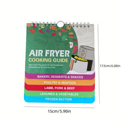 1pc Air Fryer Cheat Sheet Magnets Cooking Guide Booklet Air Fryer Magnetic Cheat