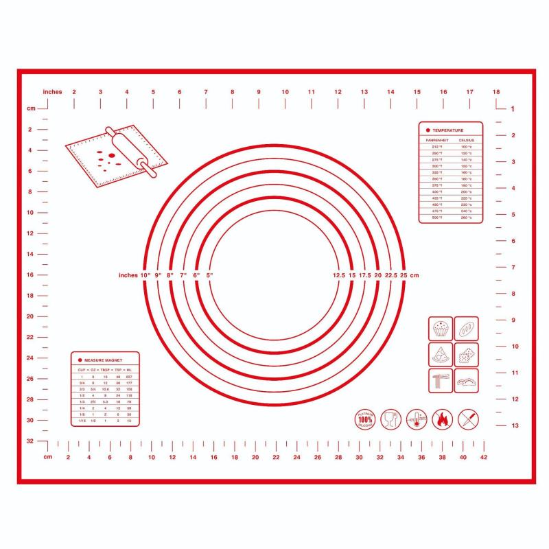 Non Stick Silicone Pastry Mat with Measurements - Ideal for Baking