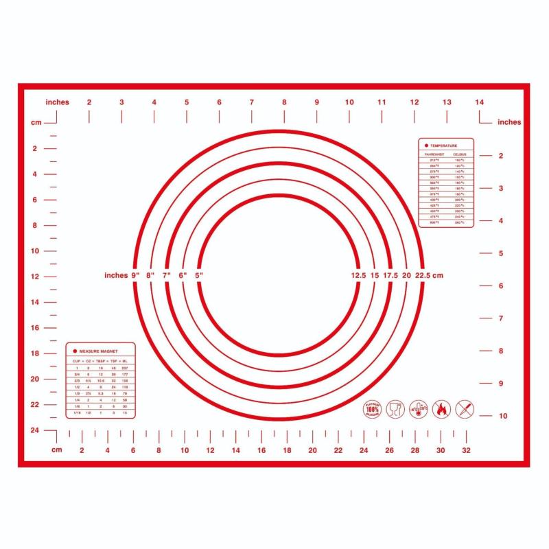 Non Stick Silicone Pastry Mat with Measurements - Ideal for Baking