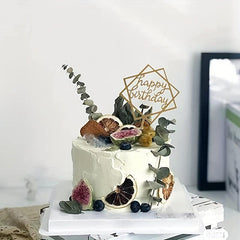 5pcs Golden Acrylic Happy Birthday Cake Toppers