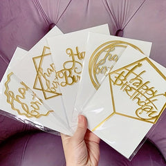 5pcs Golden Acrylic Happy Birthday Cake Toppers