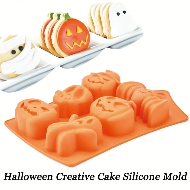 6 Holes Halloween Silicone Baking Molds for Candy Chocolate