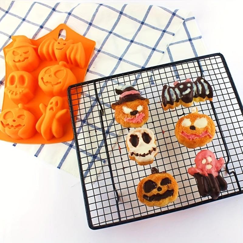 6 Holes Halloween Silicone Baking Molds for Candy Chocolate