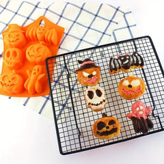 6 Holes Halloween Silicone Baking Molds for Candy Chocolate