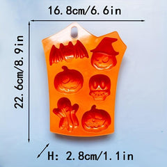 6 Holes Halloween Silicone Baking Molds for Candy Chocolate