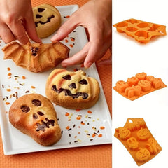 6 Holes Halloween Silicone Baking Molds for Candy Chocolate