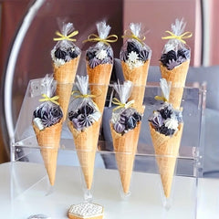 50pcs Clear Cellophane Treat Bags with Twist Ties for Party Snacks