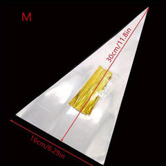 50pcs Clear Cellophane Treat Bags with Twist Ties for Party Snacks