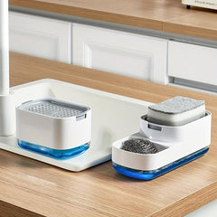 Upgraded Kitchen Soap Dispenser Box Manual Press Type Cleaning Sponge Storage