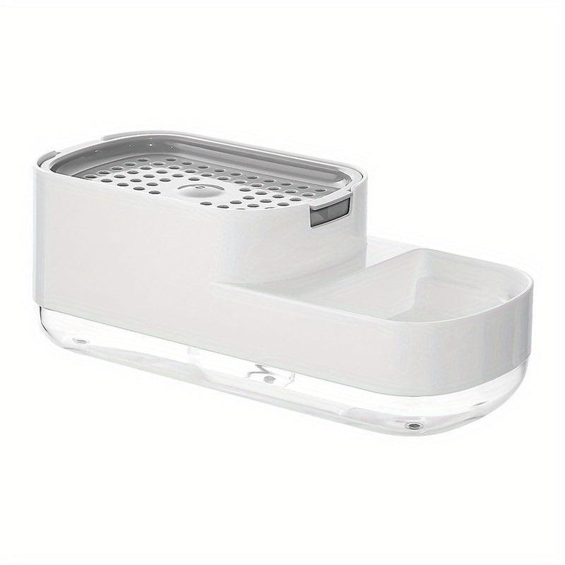 Upgraded Kitchen Soap Dispenser Box Manual Press Type Cleaning Sponge Storage