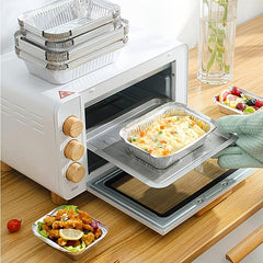 50 Pack Heavy Duty Aluminum Foil Pans With Lid
