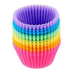 20pcs Silicone Muffin Cups Reusable Cake Molds Round Muffin Cupcake Baking Molds
