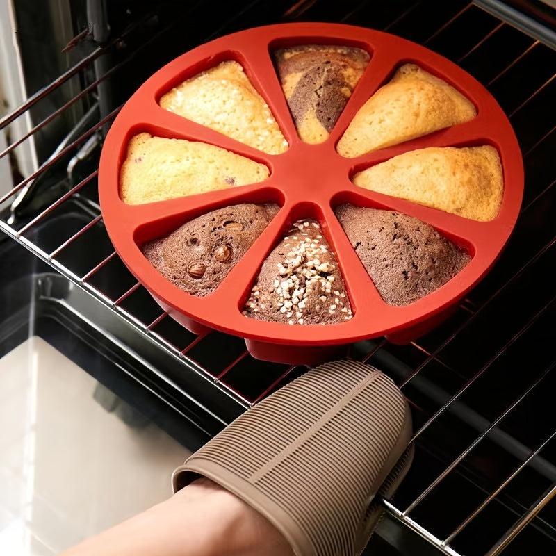 8-Hole Orange Shaped Silicone Cake Mold
