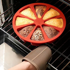 8-Hole Orange Shaped Silicone Cake Mold