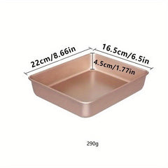 Rectangular Baking Pan Carbon Steel Cake Pizza Pan Golden Baking Pan