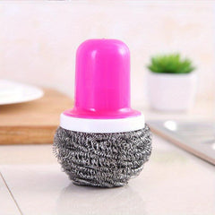 Stainless Steel Dishwashing Brush with Handle for Easy Kitchen Cleaning