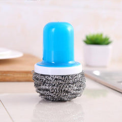 Stainless Steel Dishwashing Brush with Handle for Easy Kitchen Cleaning