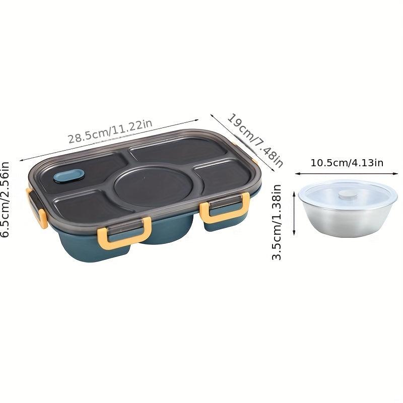 5 Compartment Large Bento Box Microwave Safe for Students and Office