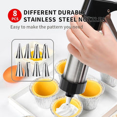 Stainless Steel Cookie Press Gun Kit with 13 Decorating Discs