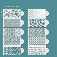 10pcs Cake Decorating Stencil Mold Cookie Fondant Spray Molds 26x11cm