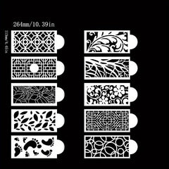 10pcs Cake Decorating Stencil Mold Cookie Fondant Spray Molds 26x11cm