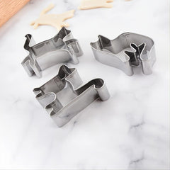 6 Stainless Steel Animal Cookie Cutters Kitten Moulds DIY Cartoon Cookie Moulds