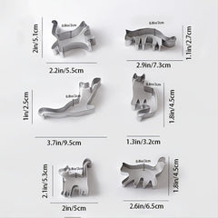 6 Stainless Steel Animal Cookie Cutters Kitten Moulds DIY Cartoon Cookie Moulds