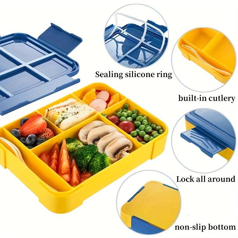 5-Compartment Bento Salad Lunch Box with Reusable Spoon