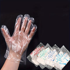 100pcs Plastic Disposable Gloves For Cooking Meal Preping Kitchen BBQ Cleaning