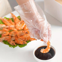 100pcs Plastic Disposable Gloves For Cooking Meal Preping Kitchen BBQ Cleaning