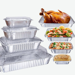 Disposable Aluminum Foil Pans with Lids for Cooking Baking Storing